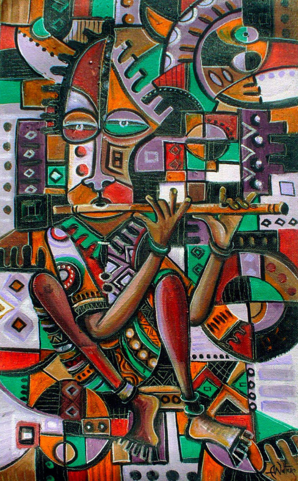 The Flutist 6 painting of musician