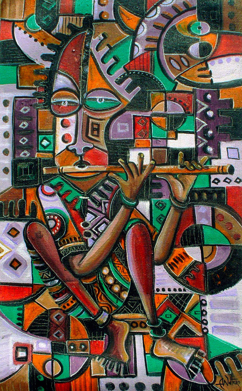 The Flutist 6 painting of musician