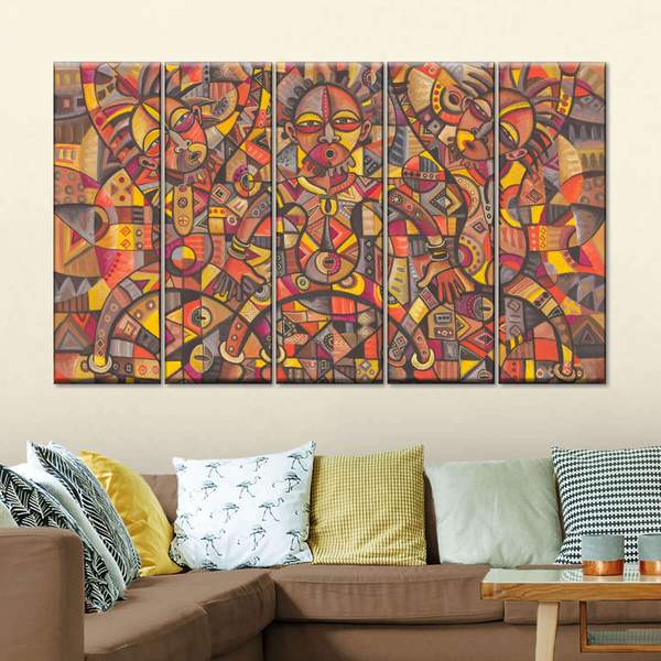 African Dancers 5 panels