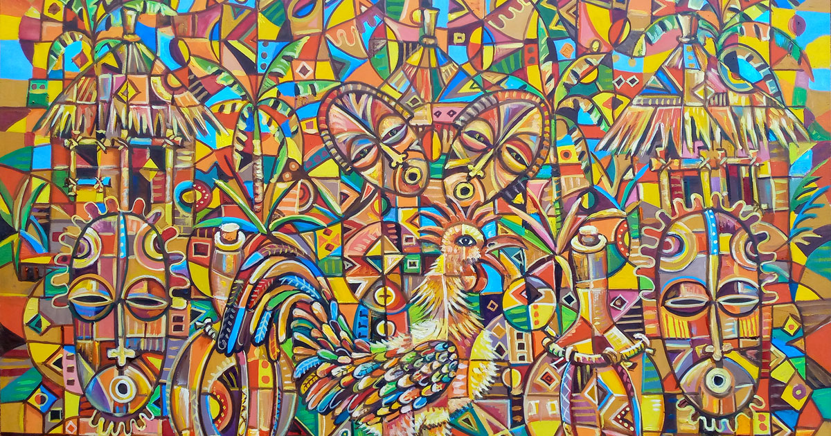 African Juju Society II | Art Cameroon African Paintings
