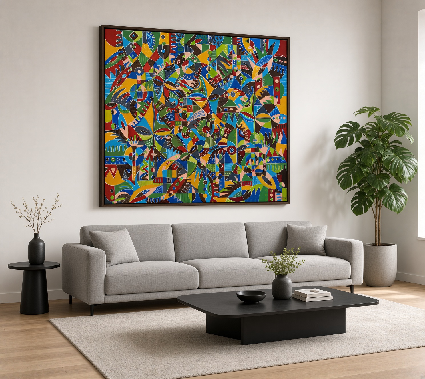 All Heads Together 6 abstract figurative framed All Heads Together 6 abstract figurative framed