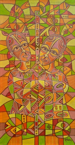 Couple painting of African marriage