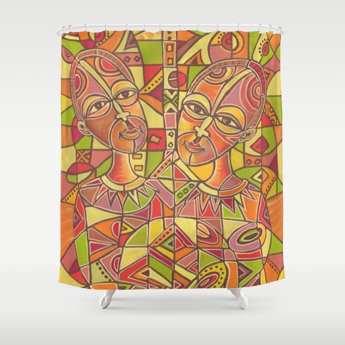 Couple painting Shower curtain