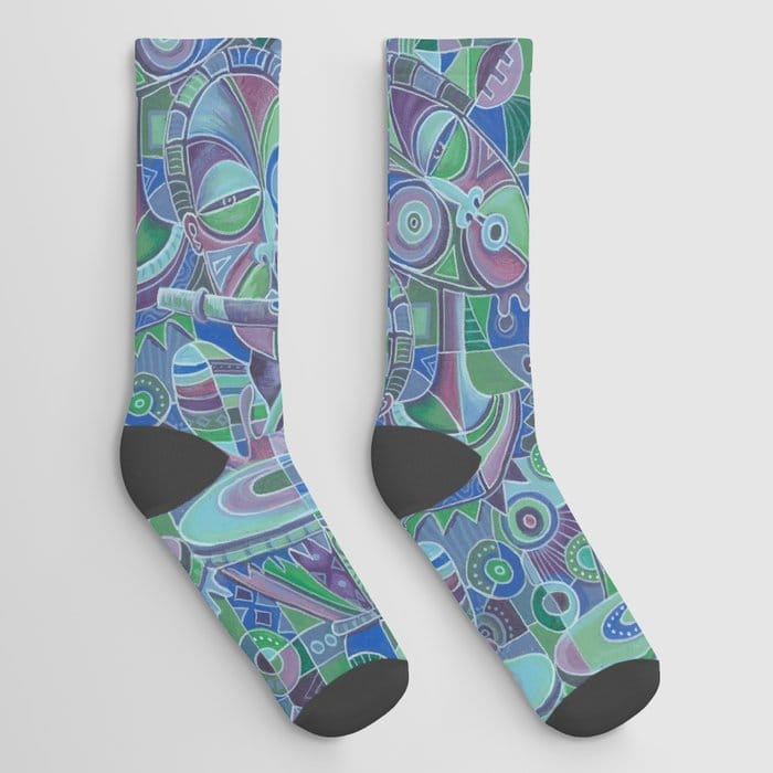 Drummer and Flutist V music socks