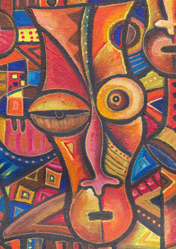 Faces 6 African painting close