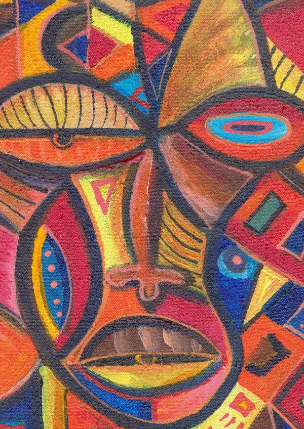 Faces 6 African painting close