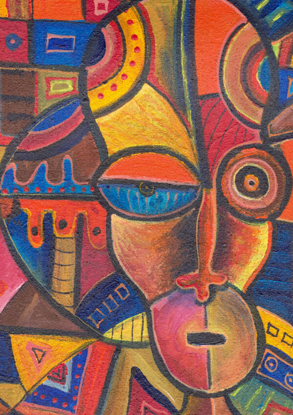 Faces 6 African painting close