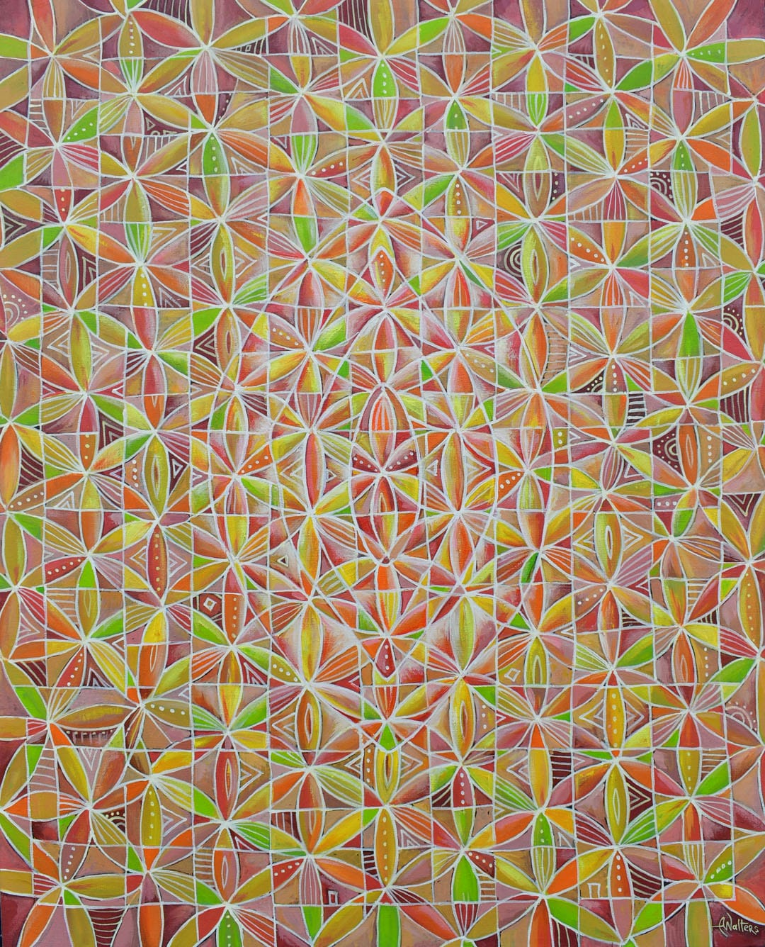 Flower of Life painting of vagina