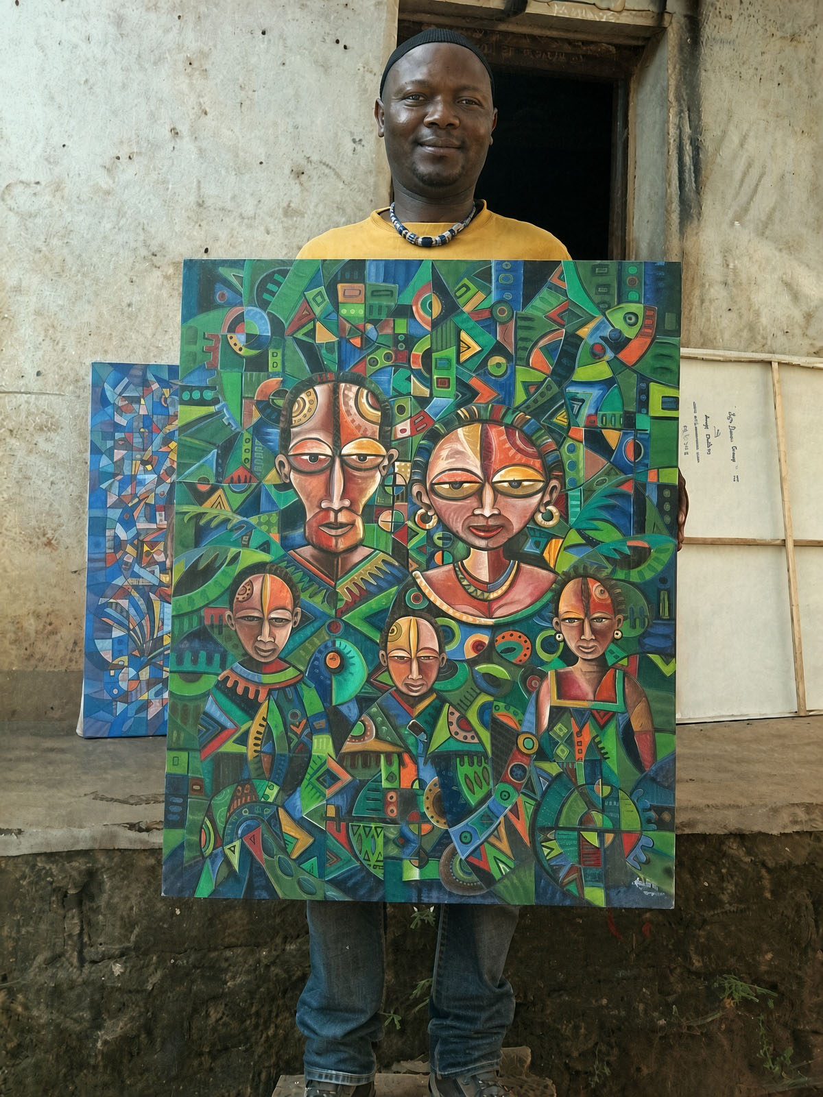 Happy Family 5 African family painting Angu Walters Happy Family 5 African family painting Angu Walters