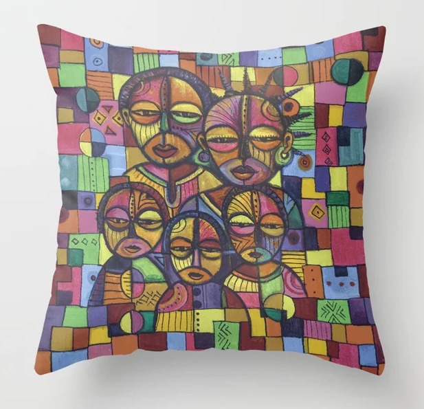 Happy family rainbow pillow
