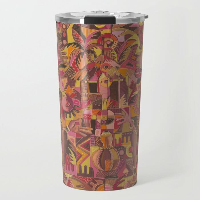 The Happy Villagers travel mug