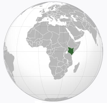 Kenya location on world map