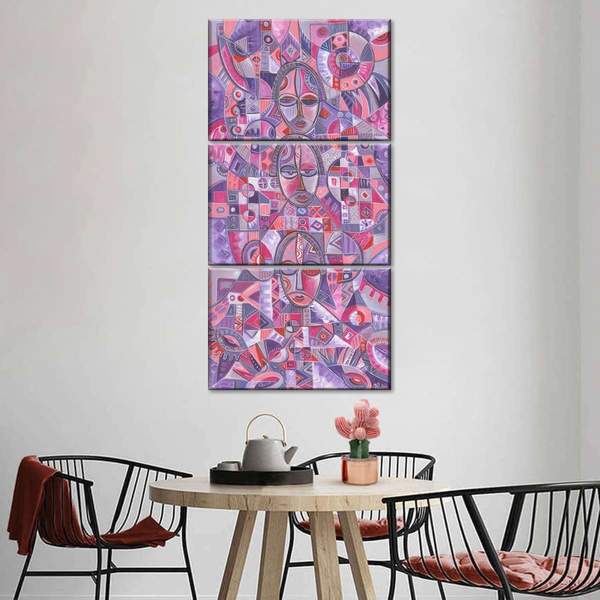 Three on One painting of 3 women art print 