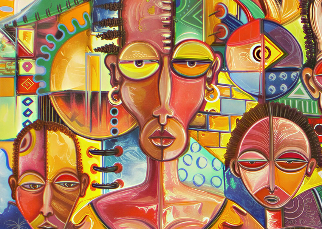 New Born painting of a family close New Born painting of a family close