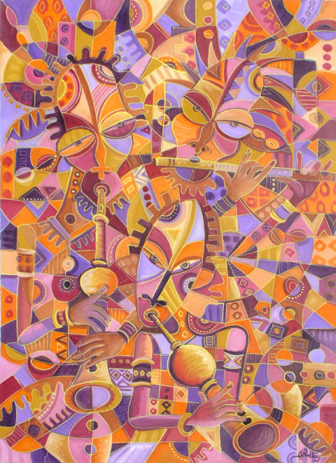 Opening the Festival II | Art Cameroon African Paintings