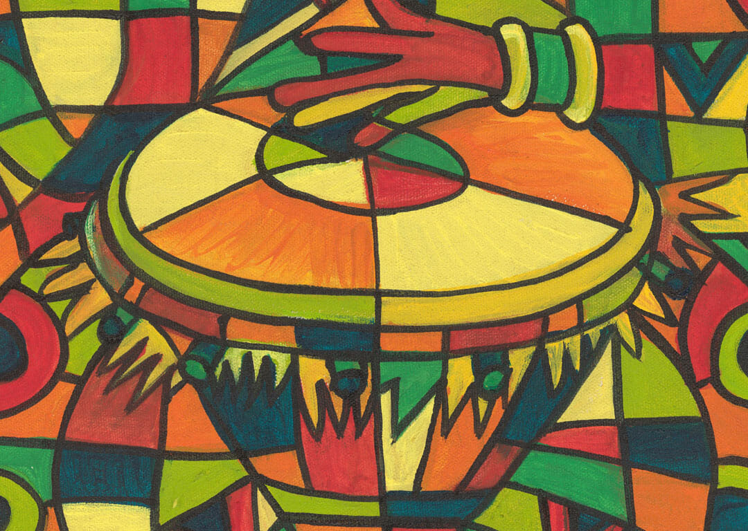 Play the Drum 4 musical painting close