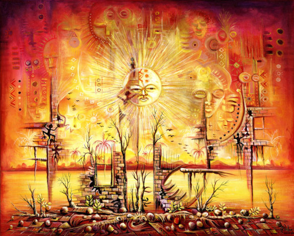 Sun Shine in My Mind post apocalypse painting