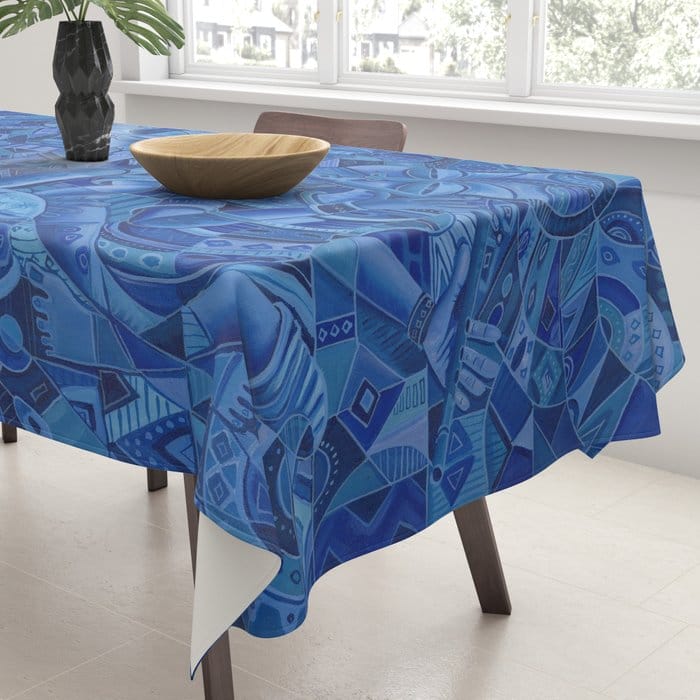 Blues band blue table cloth