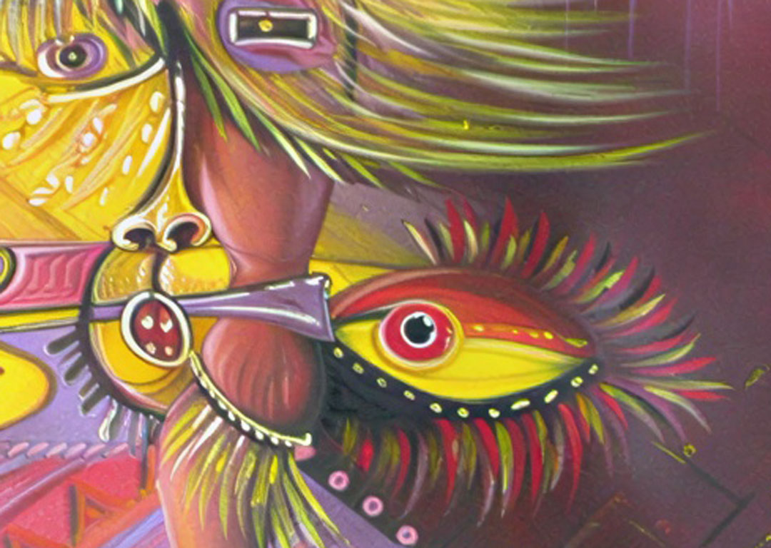 The Dancer 2 painting from Africa close The Dancer 2 painting from Africa close