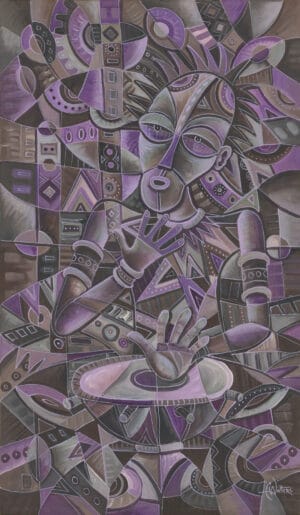 The Drummer 27 dark purple painting