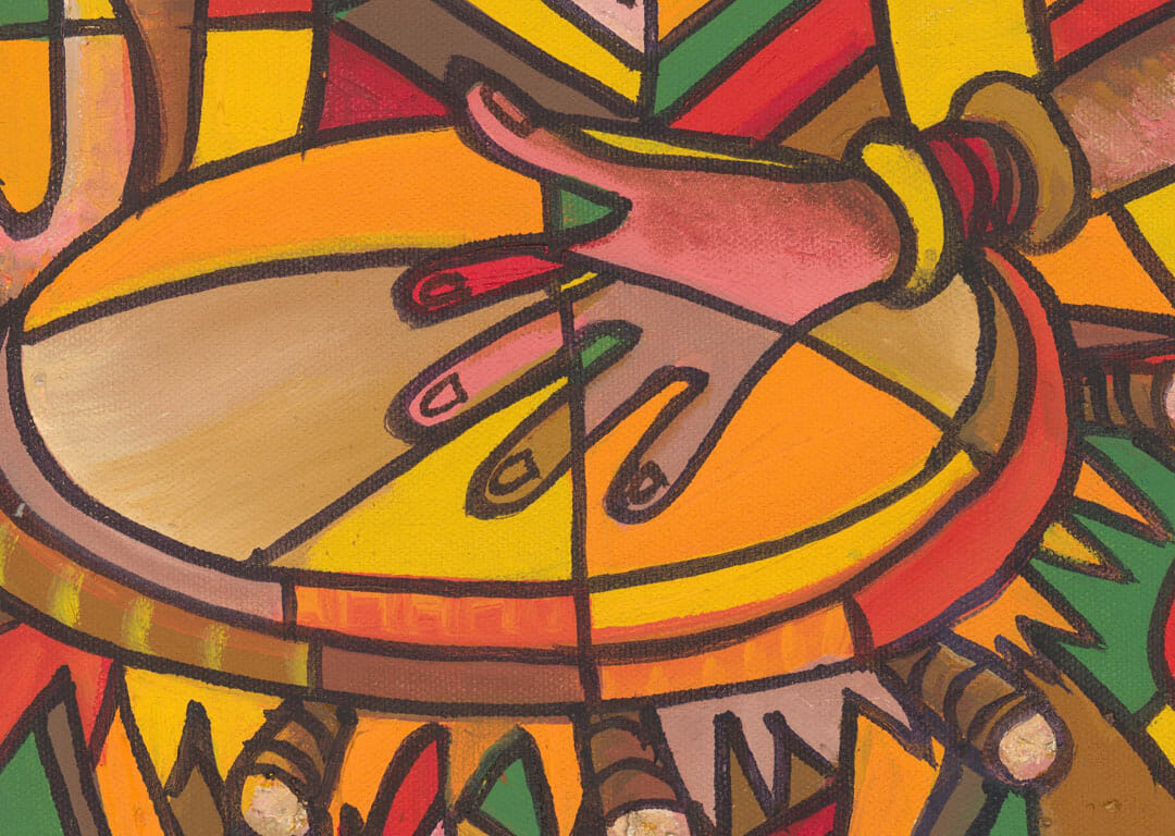 The Drummer 5 African drummer painting close