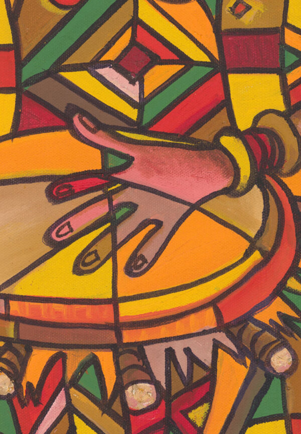 The Drummer 5 African drummer painting close
