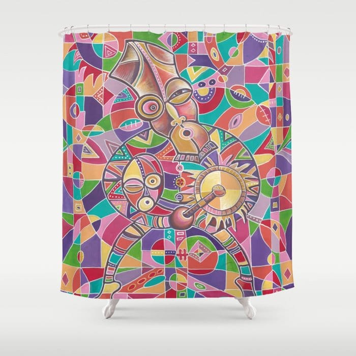 The Drummer 12 shower curtain