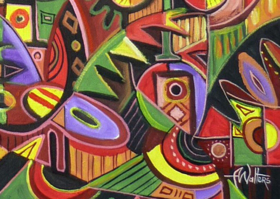 The Flutist III Art Cameroon African Paintings