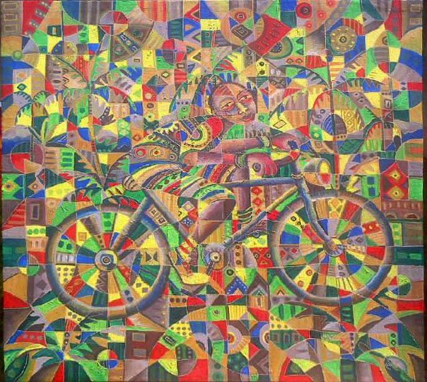 The Last Cyclist 2 painting