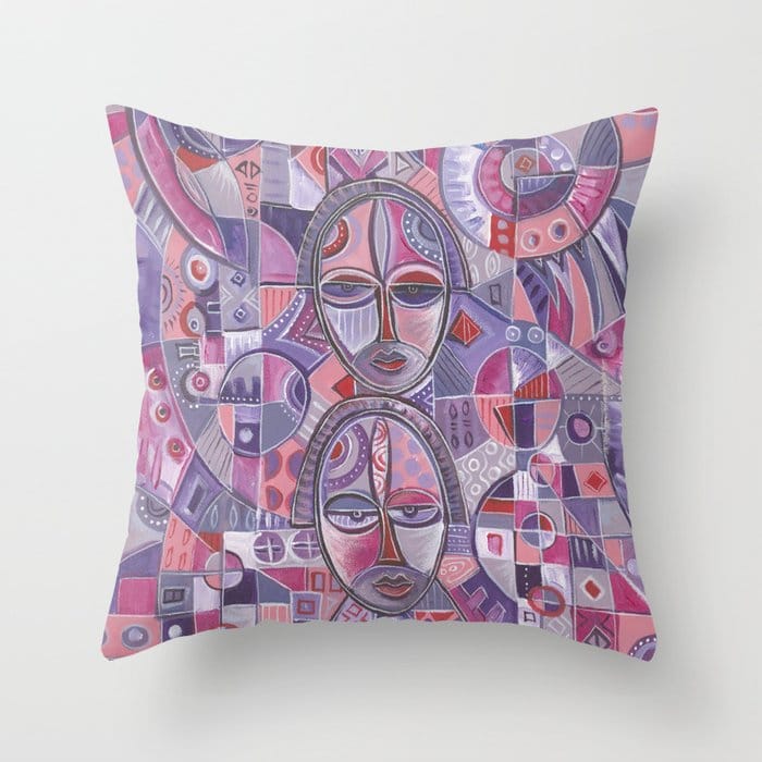 Three on One 2 women painting on pillow