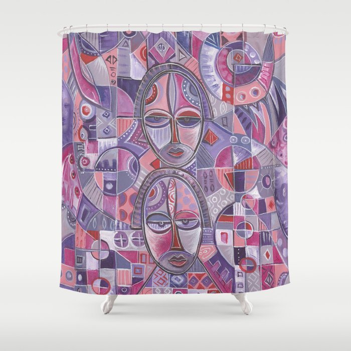 Three on One pink ladies shower curtain