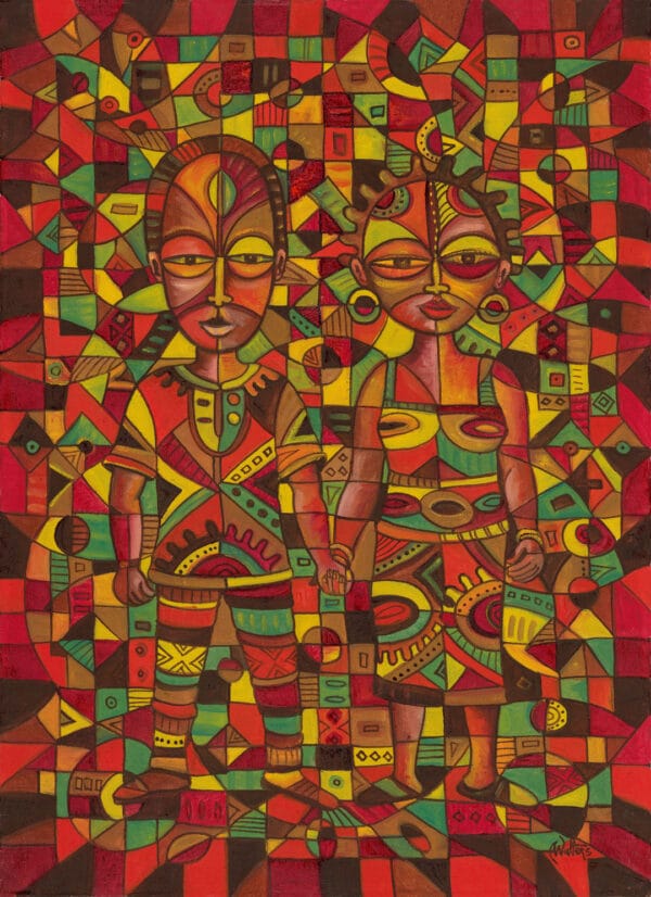 Twin painting of an African couple