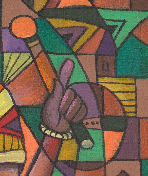 The Xylophone Player 4 painting of musician close